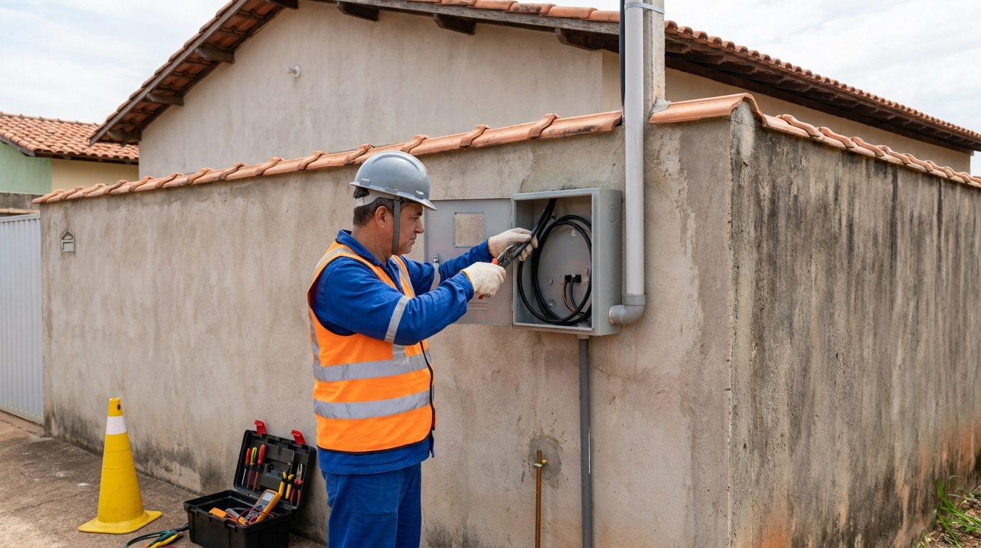 Instalação de padrão de energia profissional em Campo Grande‑MS
