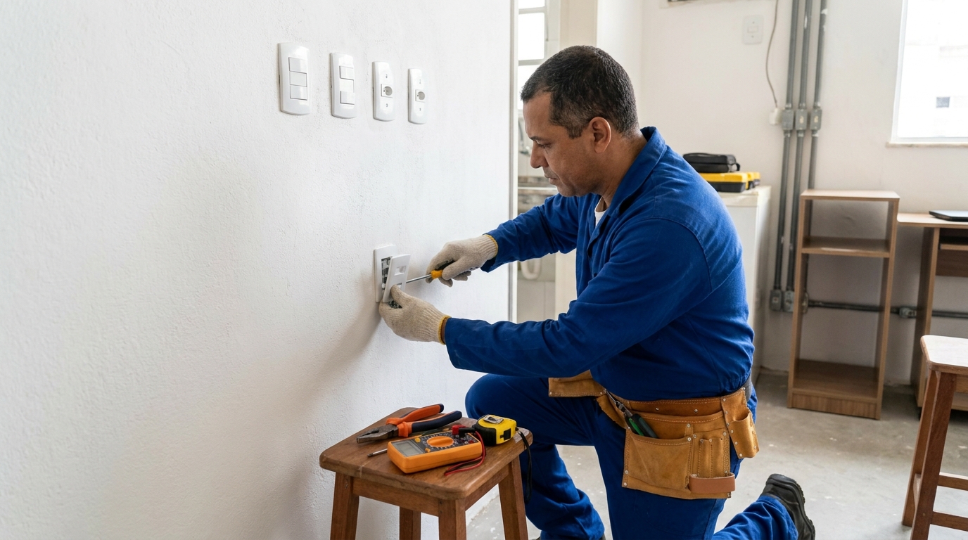 Instalação de tomada e interruptor profissional em Campo Grande‑MS